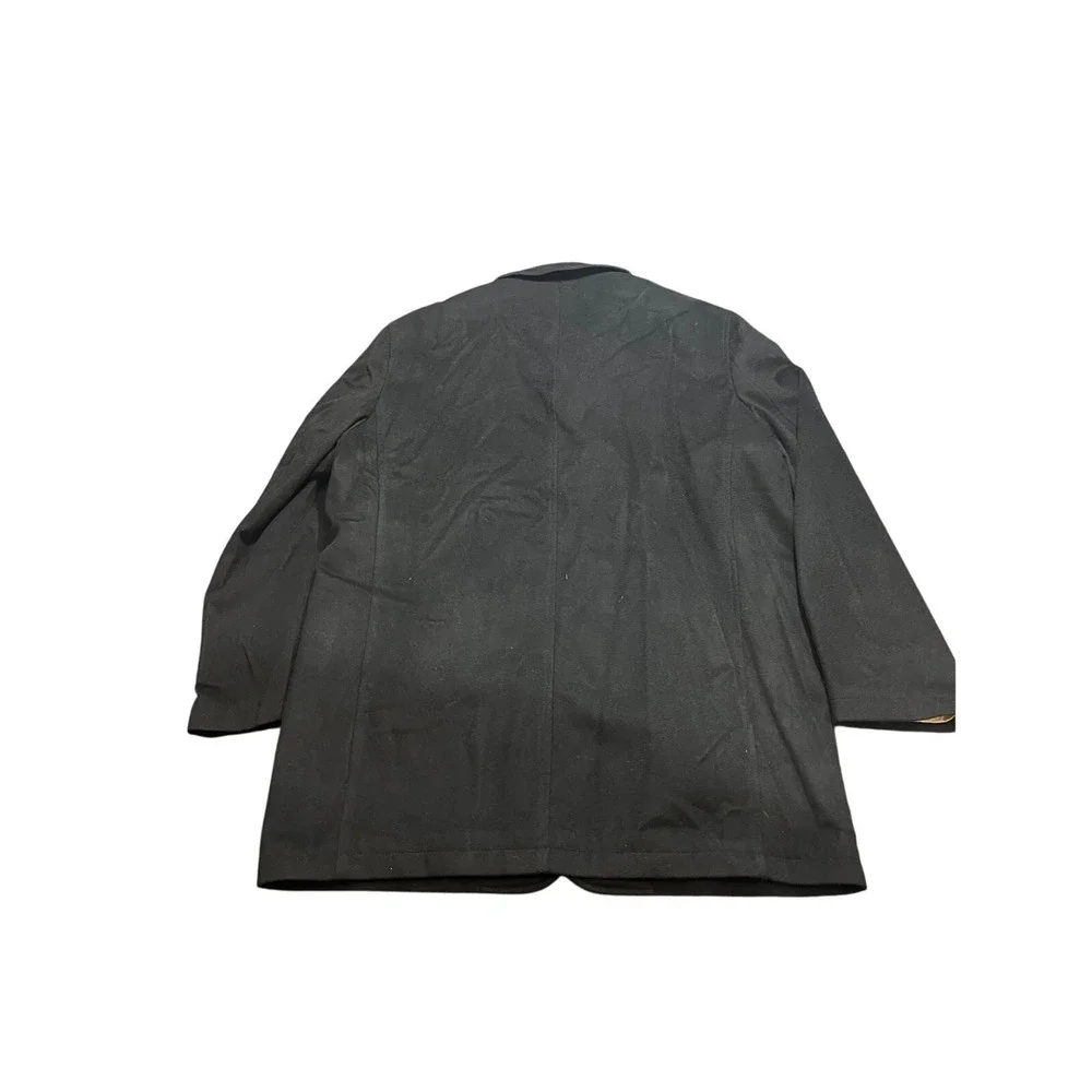 Peter Millar Coat Mens Large Black 100% Cashmere Silk Lined Car Coat Jacket